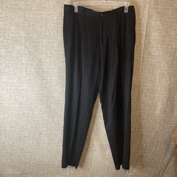 Tommy Bahama Pants Mens 36x32 Meas (36x31.5) Navy 100% SilkChino Preppy Relax
